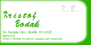 kristof bodak business card